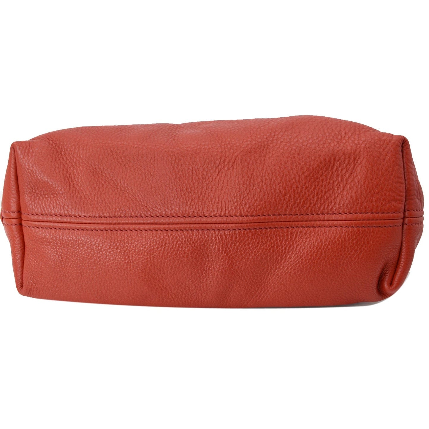 PRADA Vitello Phenix Leather Embossed Logo Hobo Bag Red