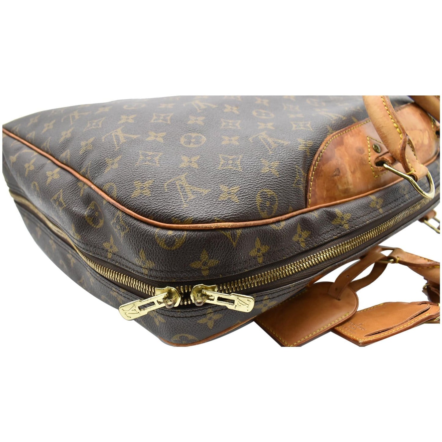 LOUIS VUITTON Alize 1 Poche Soft Monogram Canvas Suitcase Bag Brown