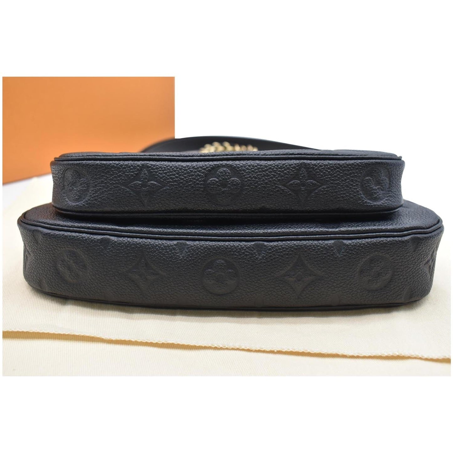 LOUIS VUITTON Multi Pochette Empreinte Leather Accessories Bag Black