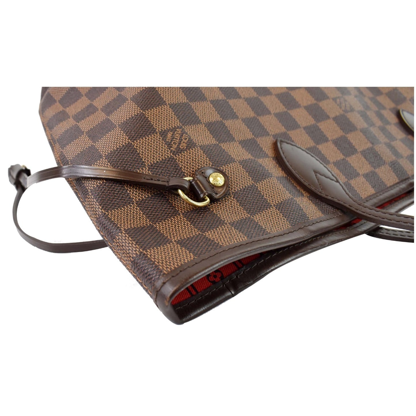 LOUIS VUITTON Neverfull MM Damier Ebene Tote Shoulder Bag Brown