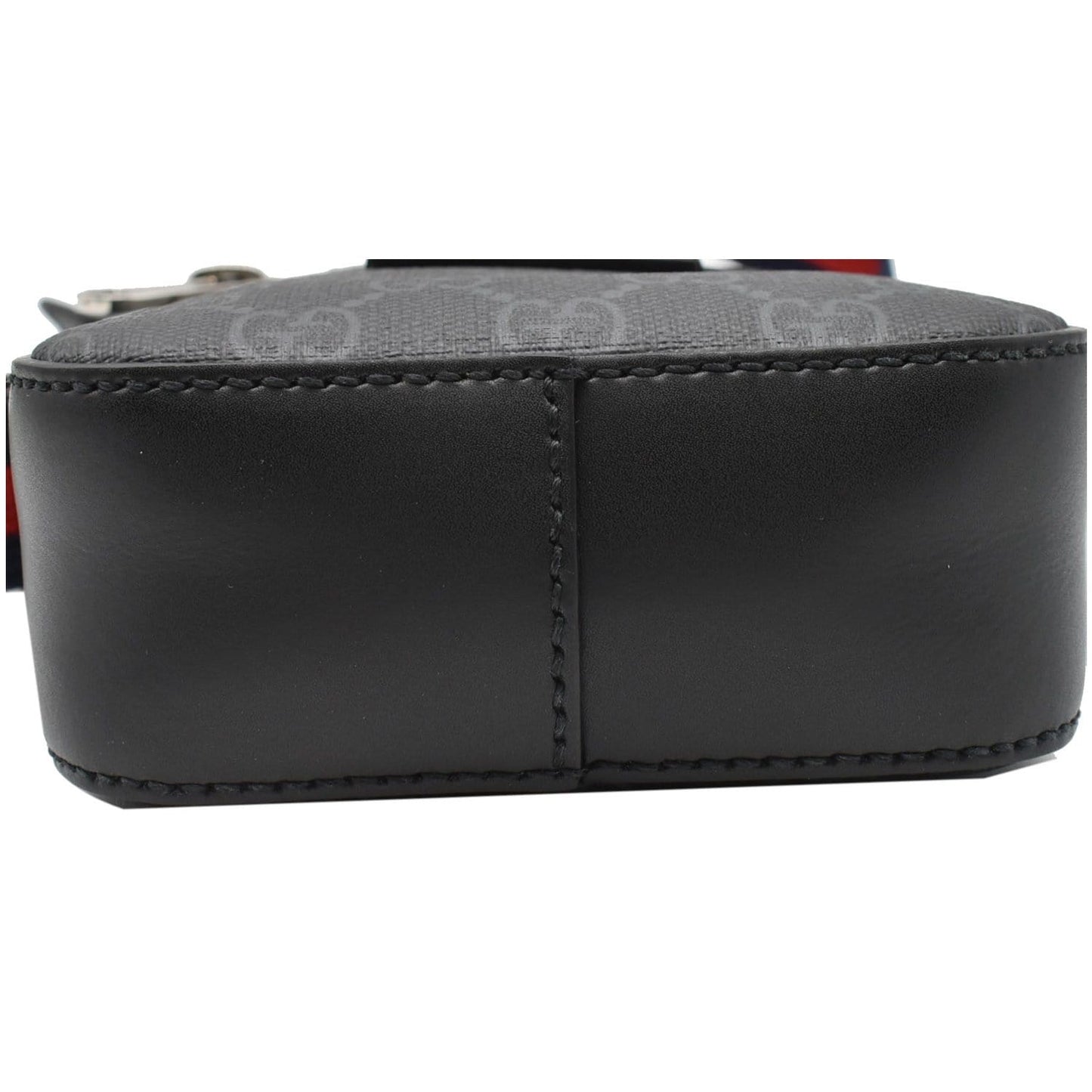 GUCCI GG Supreme Monogram Web Messenger Bag Black 598103