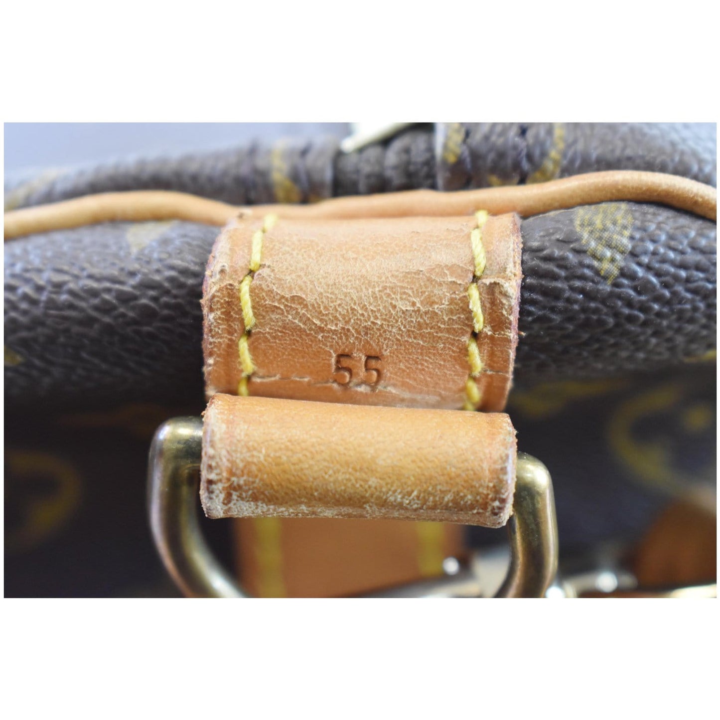LOUIS VUITTON Keepall Bandouliere 55 Monogram Canvas Travel Bag Brown