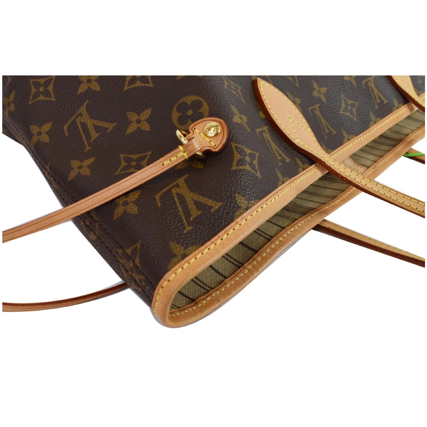 LOUIS VUITTON Neverfull MM Monogram Canvas Tote Shoulder Bag Brown