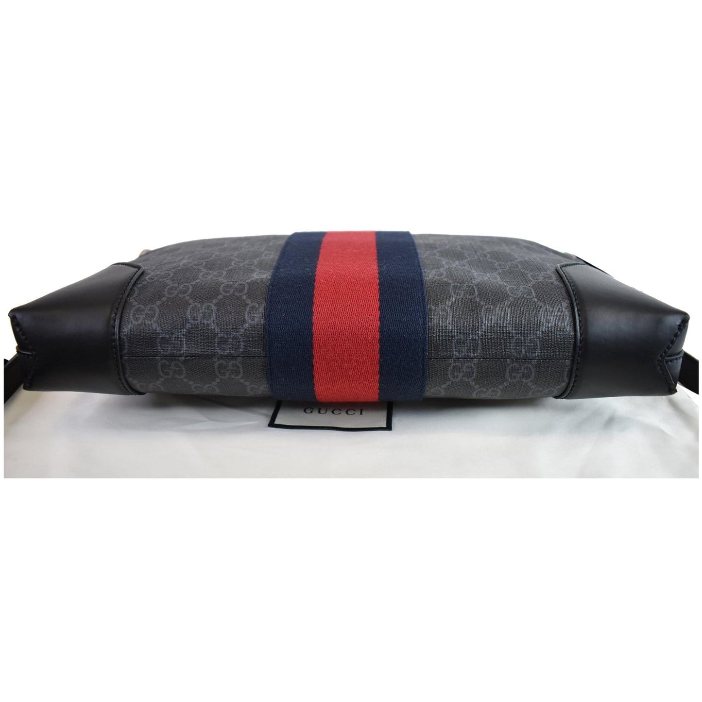 GUCCI GG Supreme Web Messenger Bag Black 474139