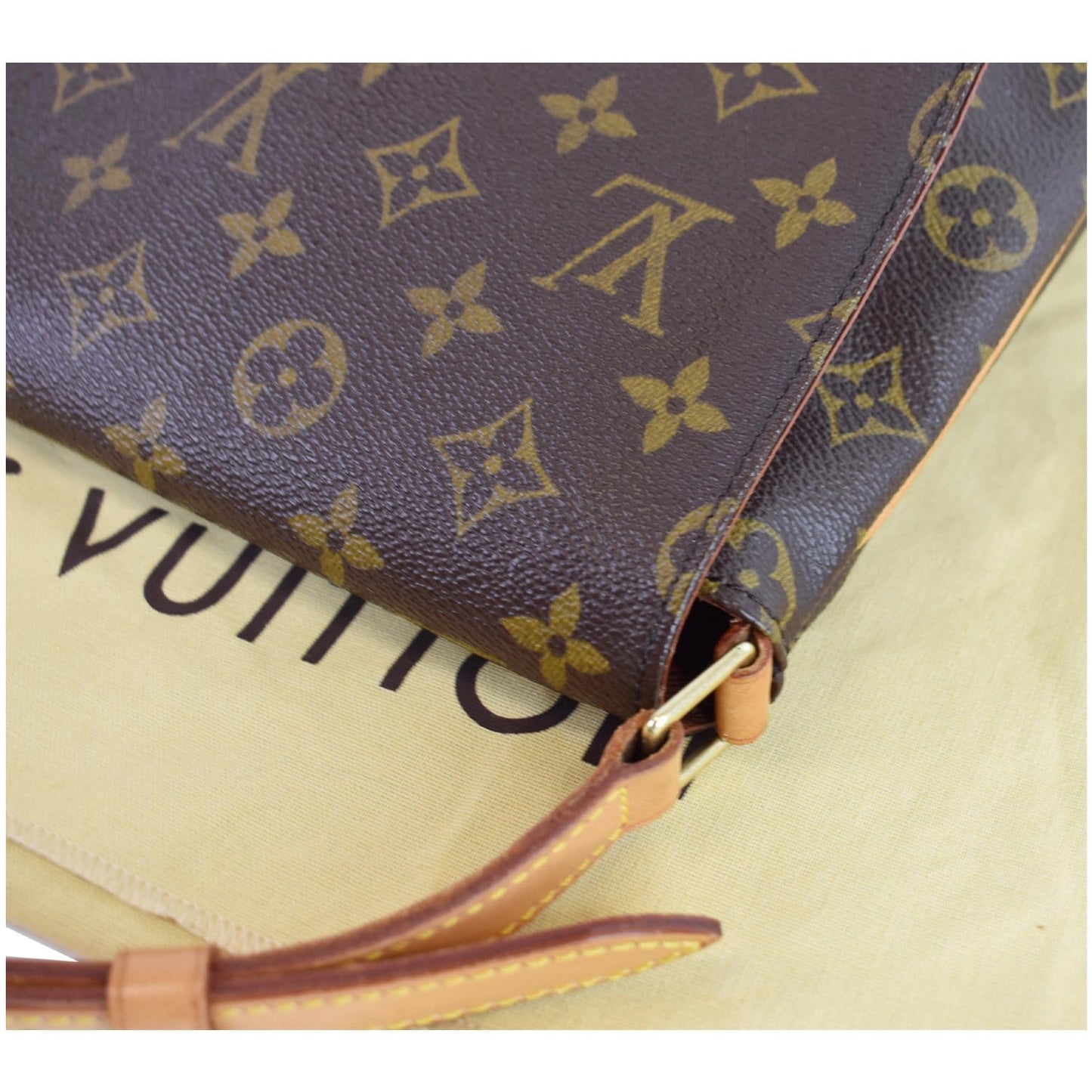 LOUIS VUITTON Musette Tango Monogram Canvas Shoulder Bag Brown