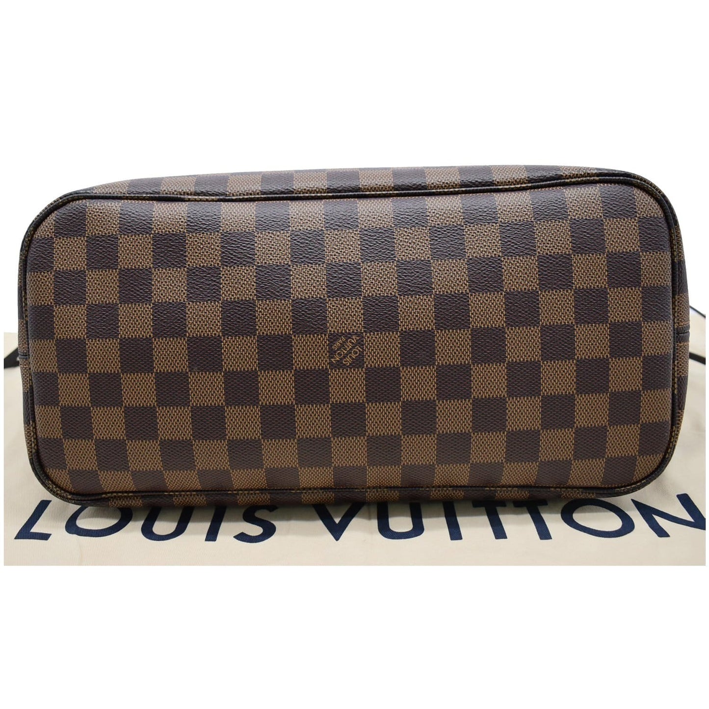 LOUIS VUITTON Neverfull MM Damier Ebene Tote Bag Brown
