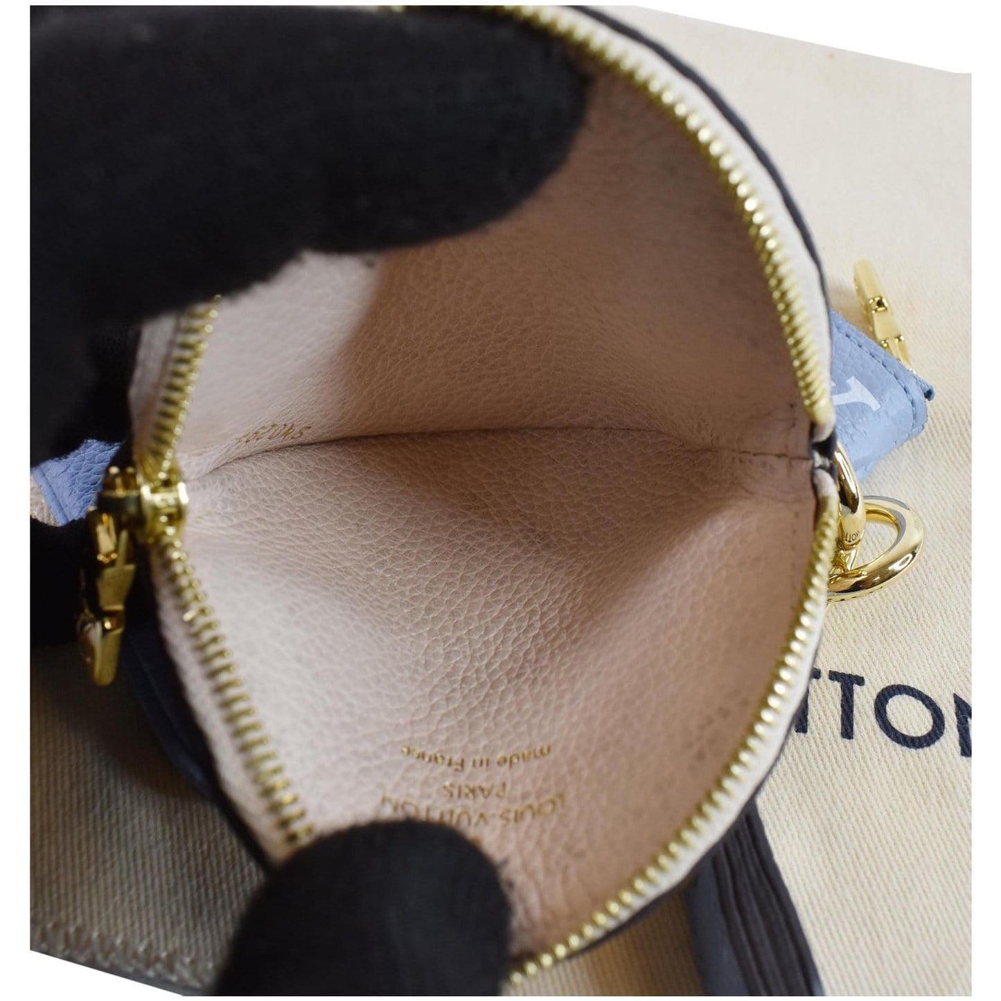 LOUIS VUITTON Monogram Empreinte Pool Trio Pouch Bag Summer Blue/Cream