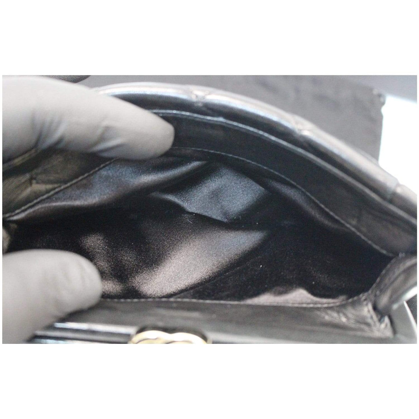 CHANEL Timeless CC Lock Lambskin Leather Clutch Bag Black - 25% OFF
