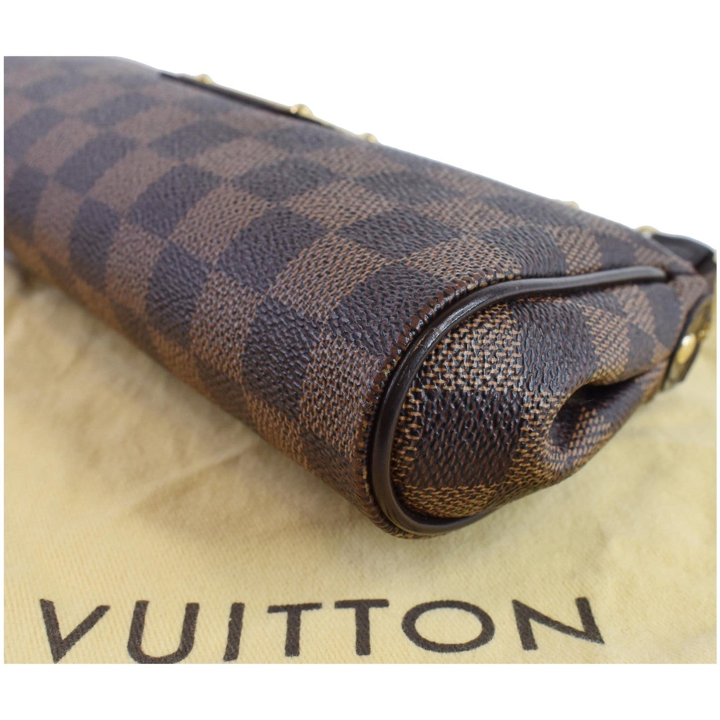 LOUIS VUITTON Eva Damier Ebene Pochette Clutch Crossbody Bag