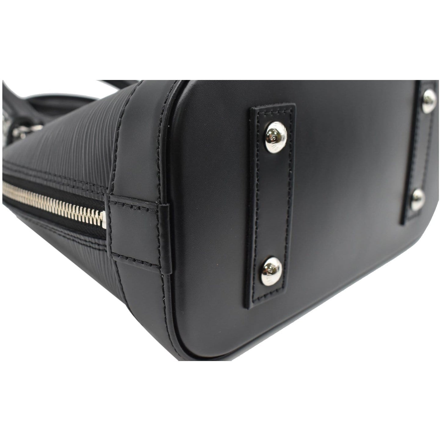 LOUIS VUITTON Alma BB Epi Leather Satchel Crossbody Bag Black