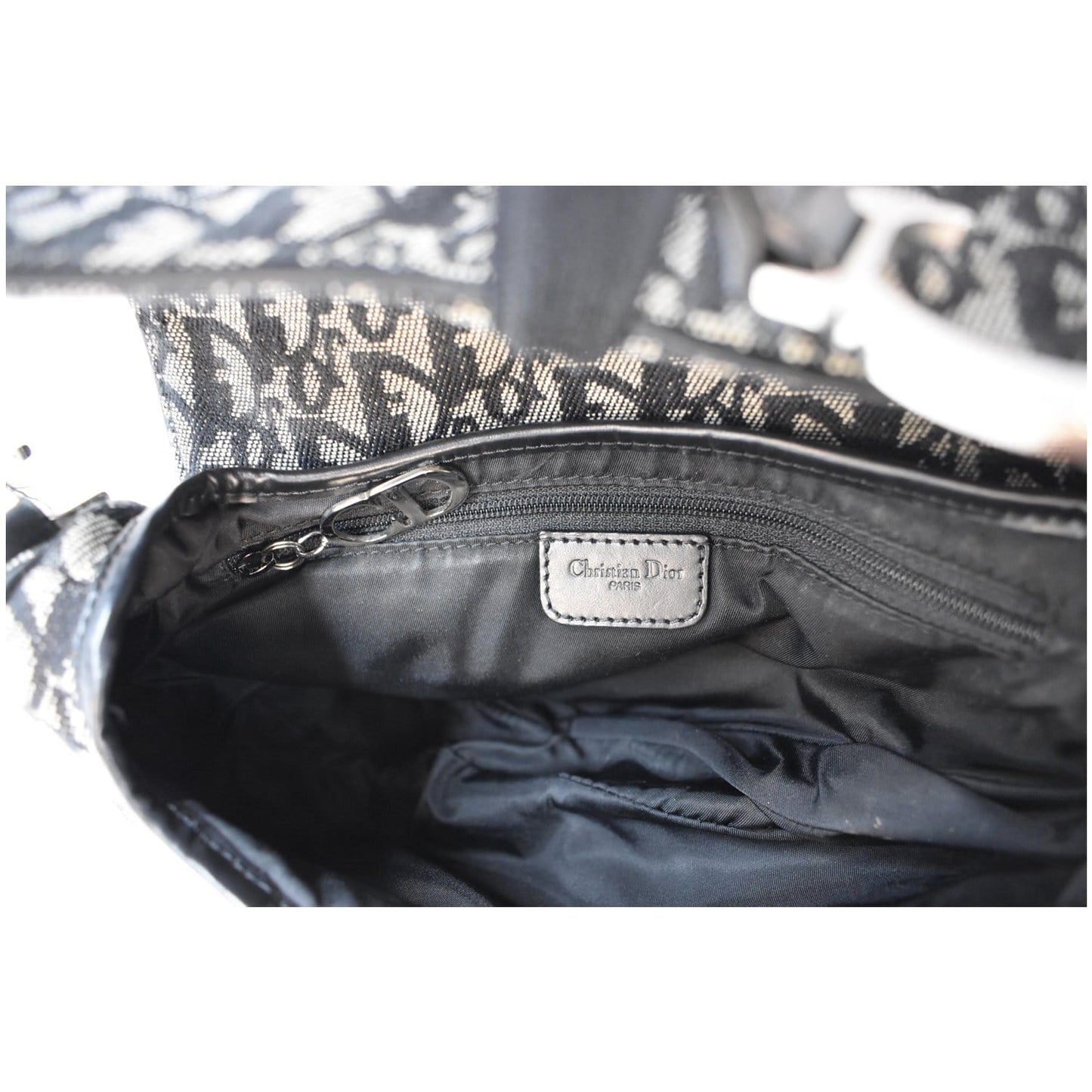 CHRISTIAN DIOR Saddle Oblique Jacquard Shoulder Bag Black - 15% OFF