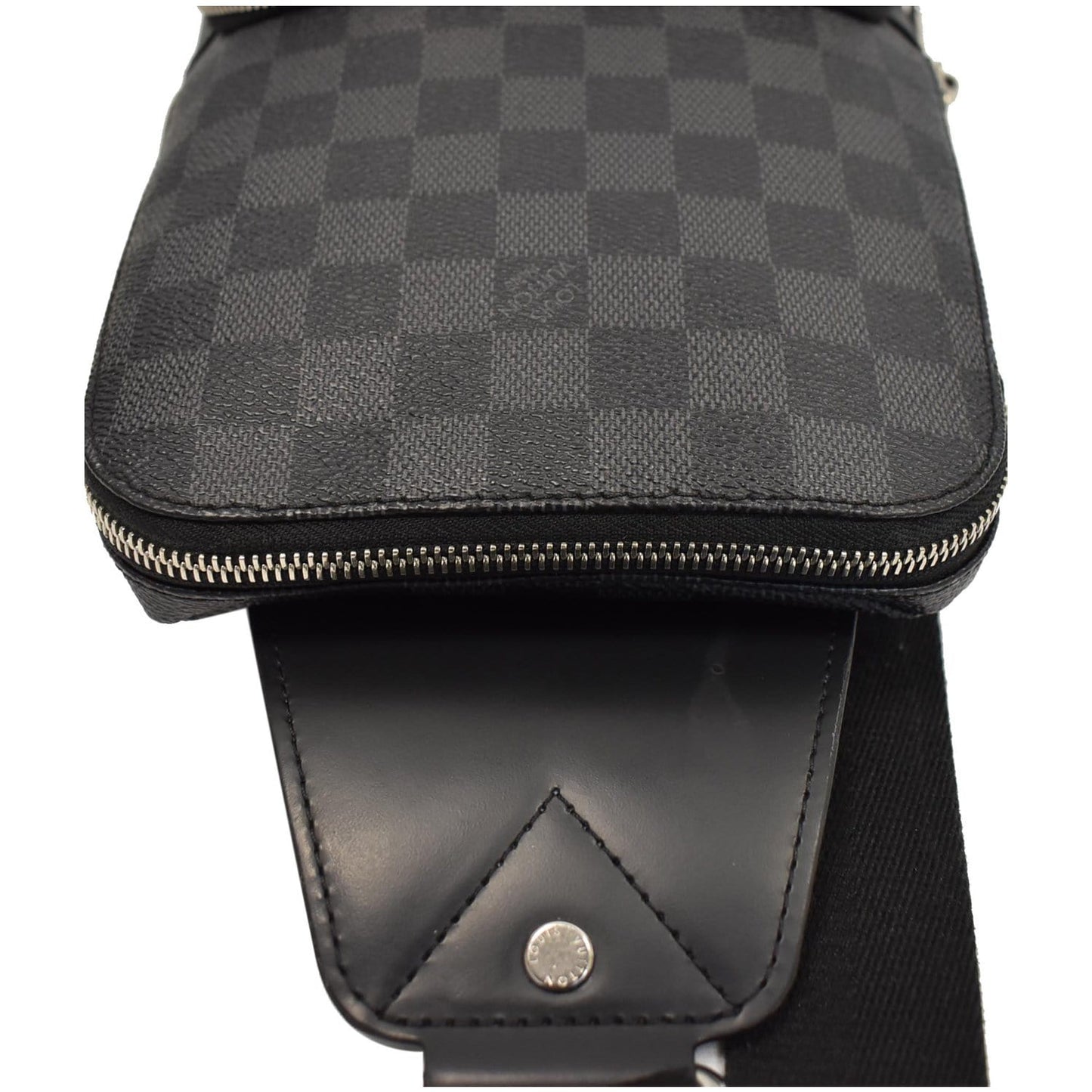 LOUIS VUITTON Avenue Sling Damier Graphite Crossbody Bag Black
