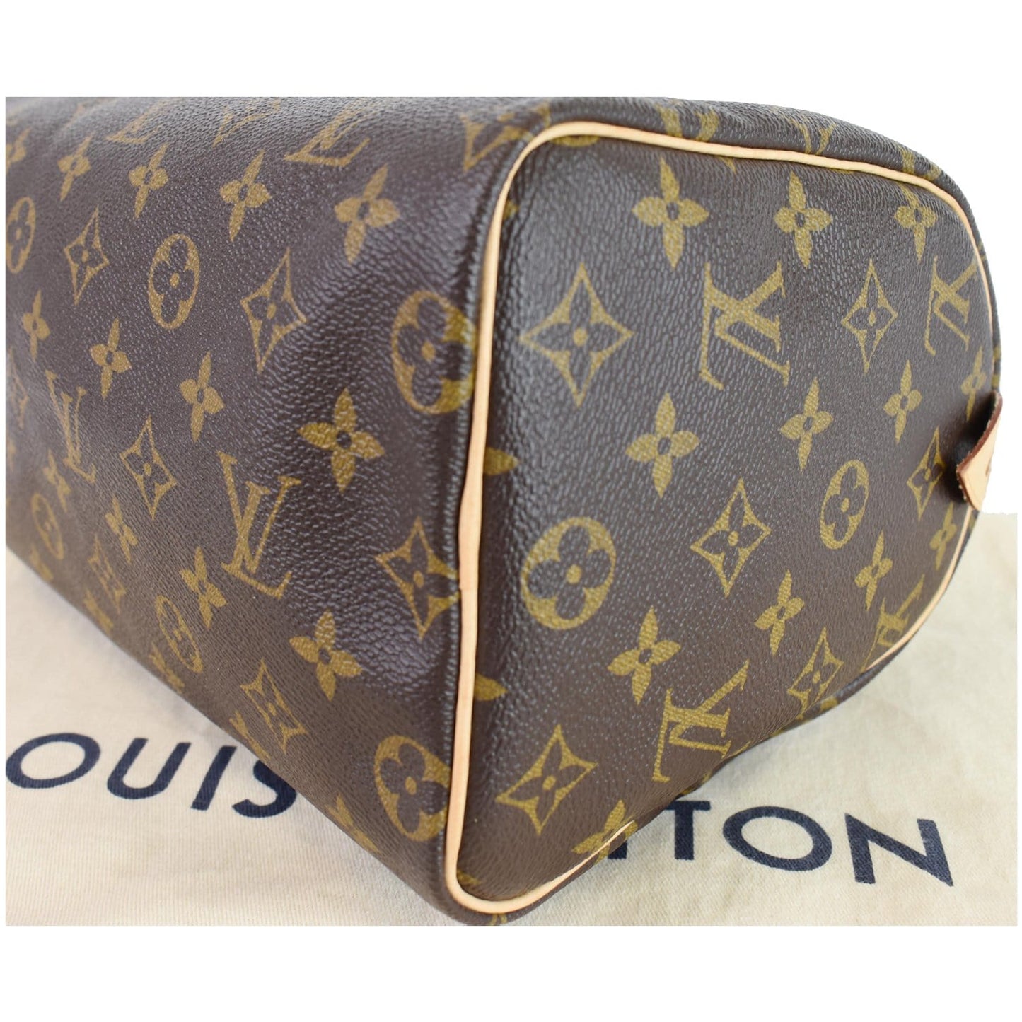 LOUIS VUITTON Speedy 25 Monogram Canvas Shoulder Bag Brown