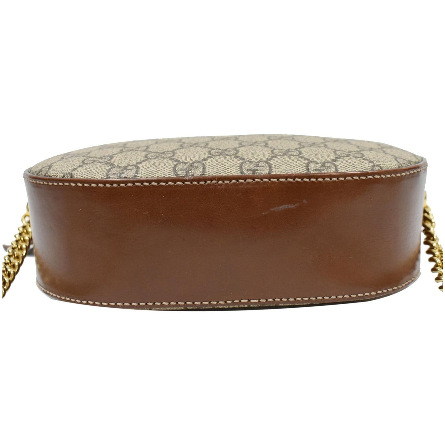 GUCCI GG Supreme Mini Chain Crossbody Bag Beige 409535