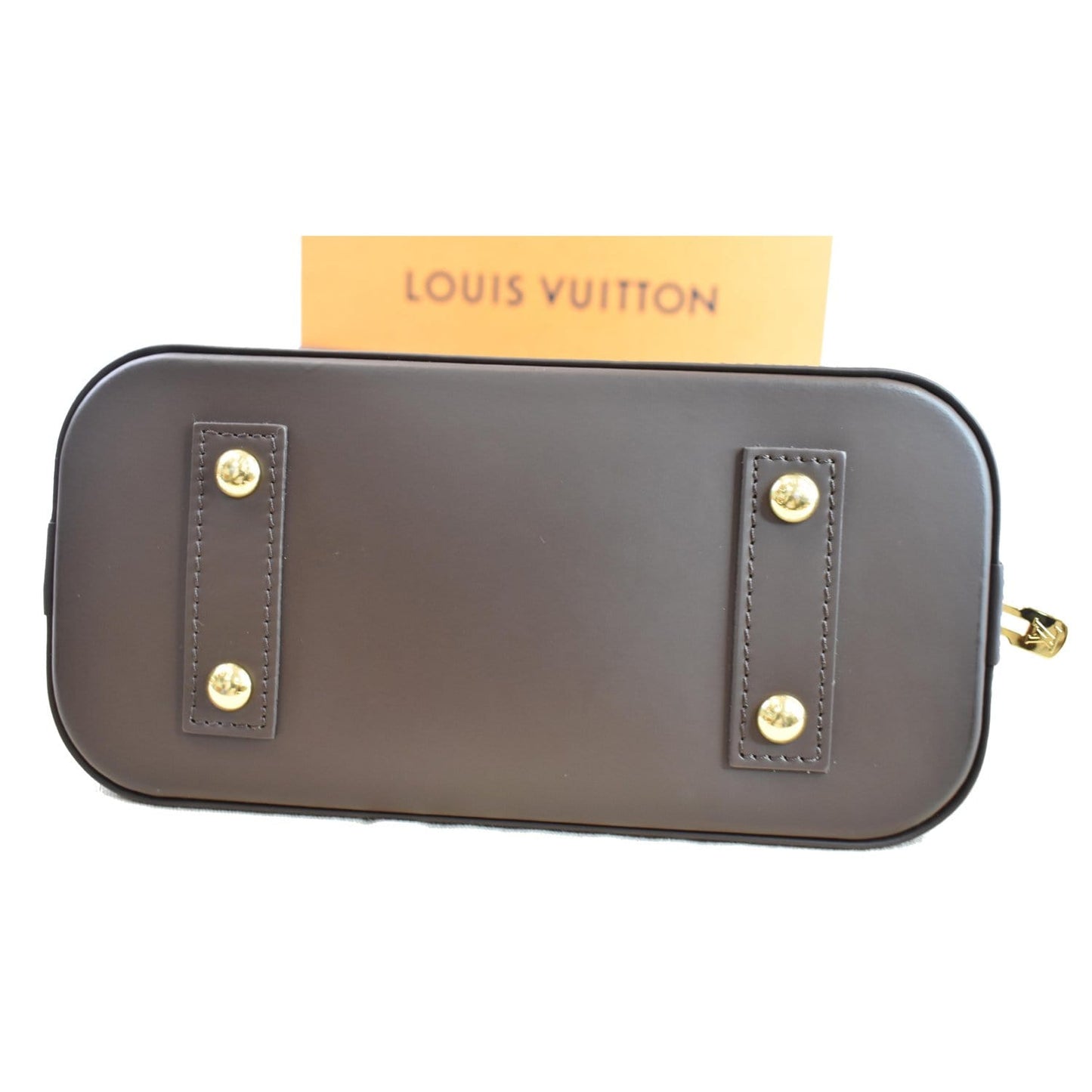 LOUIS VUITTON Alma BB Damier Ebene Shoulder Bag Brown