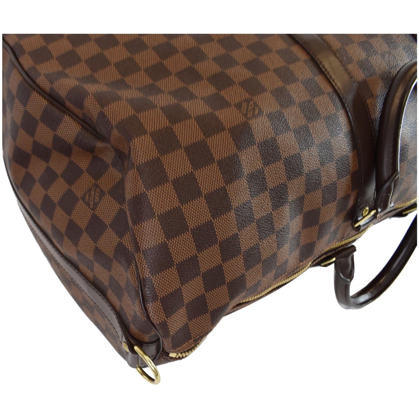 LOUIS VUITTON Keepall Bandouliere 55 Damier Ebene Travel Bag Brown