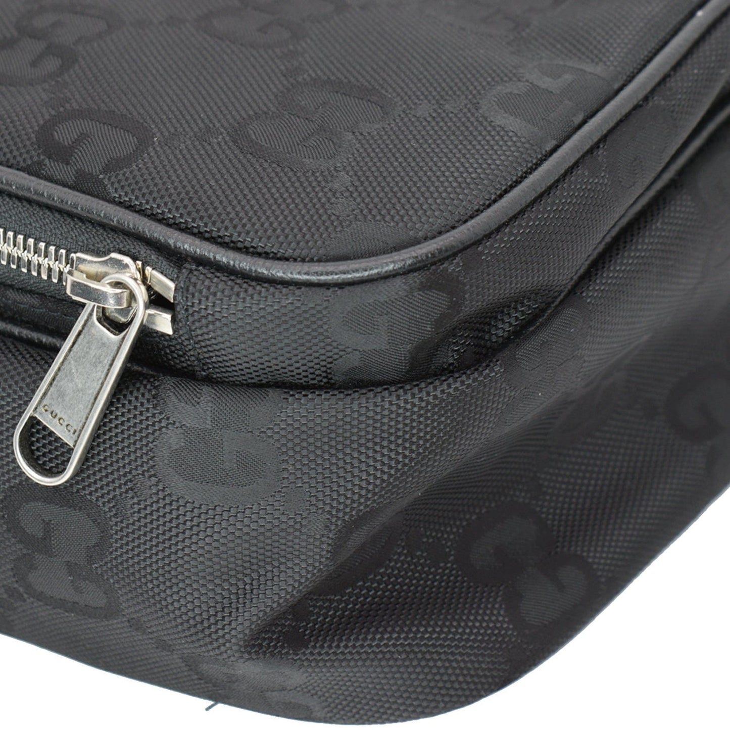 GUCCI Off The Grid GG Monogram Nylon Shoulder Bag Black 625858