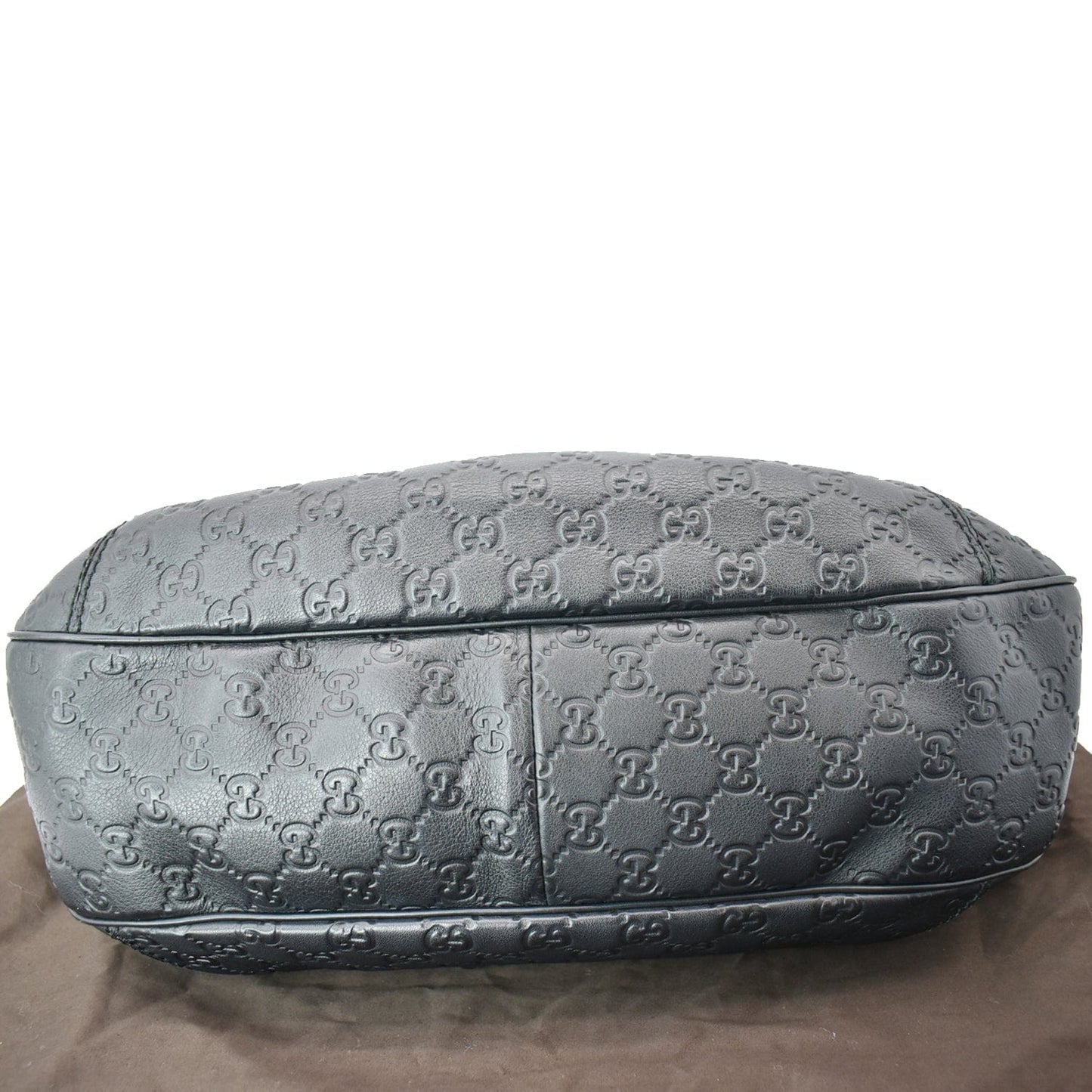 GUCCI New Web Guccissima Leather Hobo Bag Black 233604