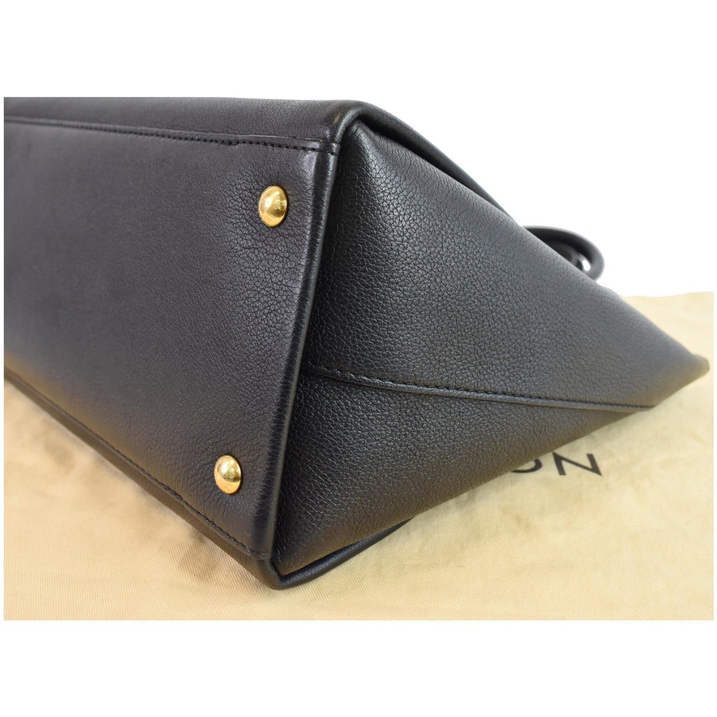 LOUIS VUITTON Lockmeto Calfskin Leather Tote Bag Black - 20% OFF