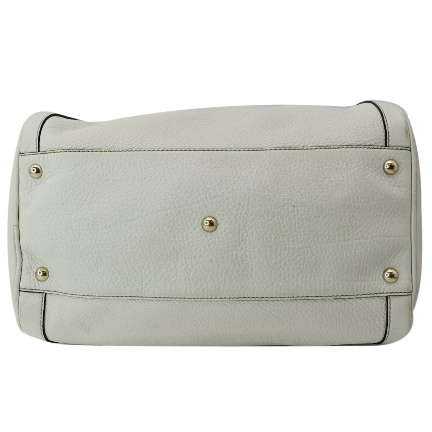 GUCCI Soho Leather Boston Bag White 282302