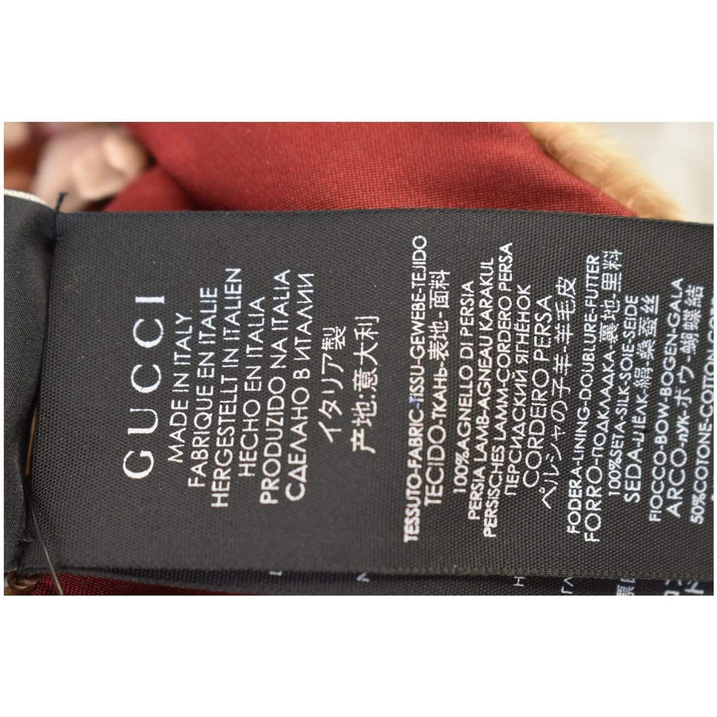 GUCCI Fur Beetle Headband Beige