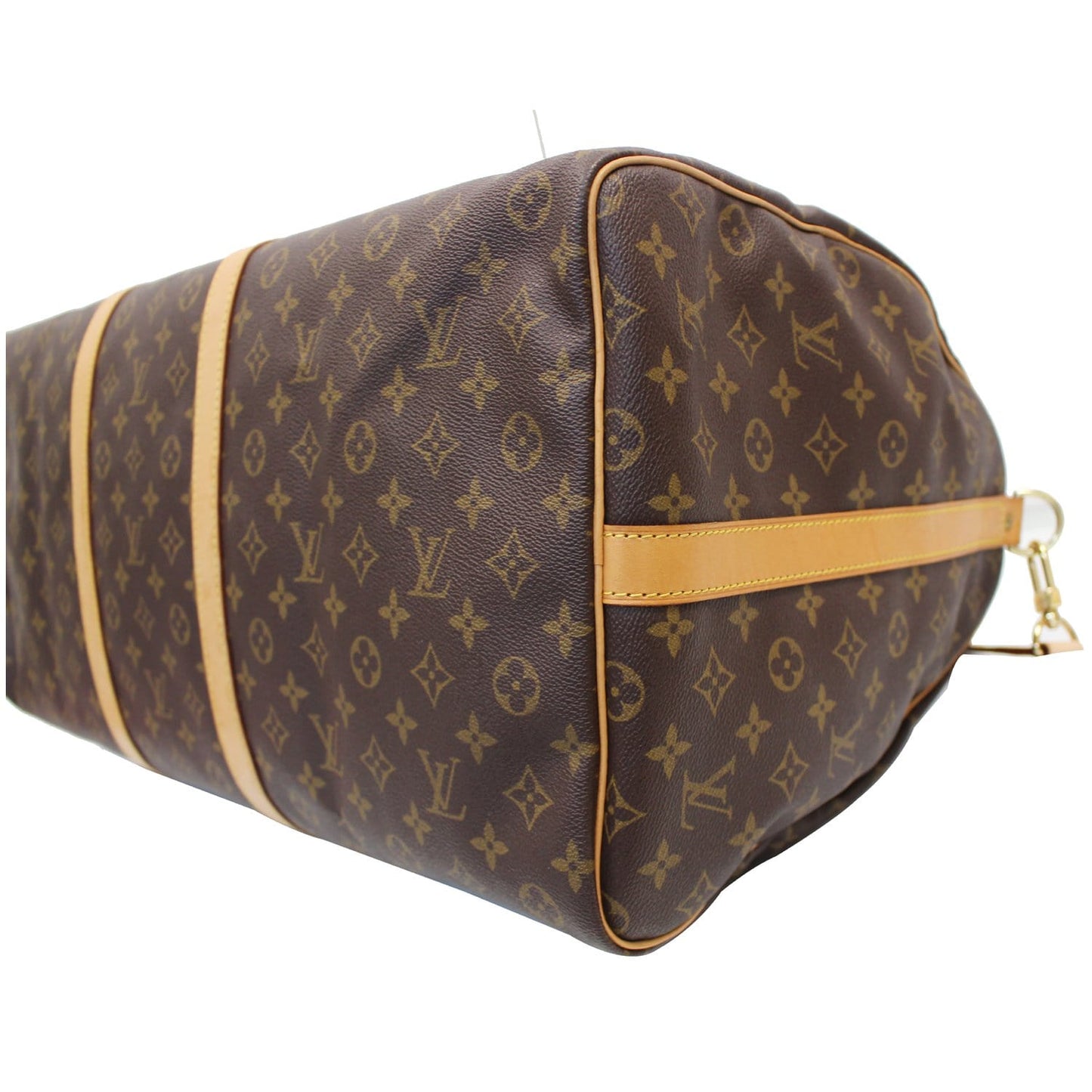 LOUIS VUITTON Keepall 60 Bandouliere Monogram Canvas Travel Bag Brown
