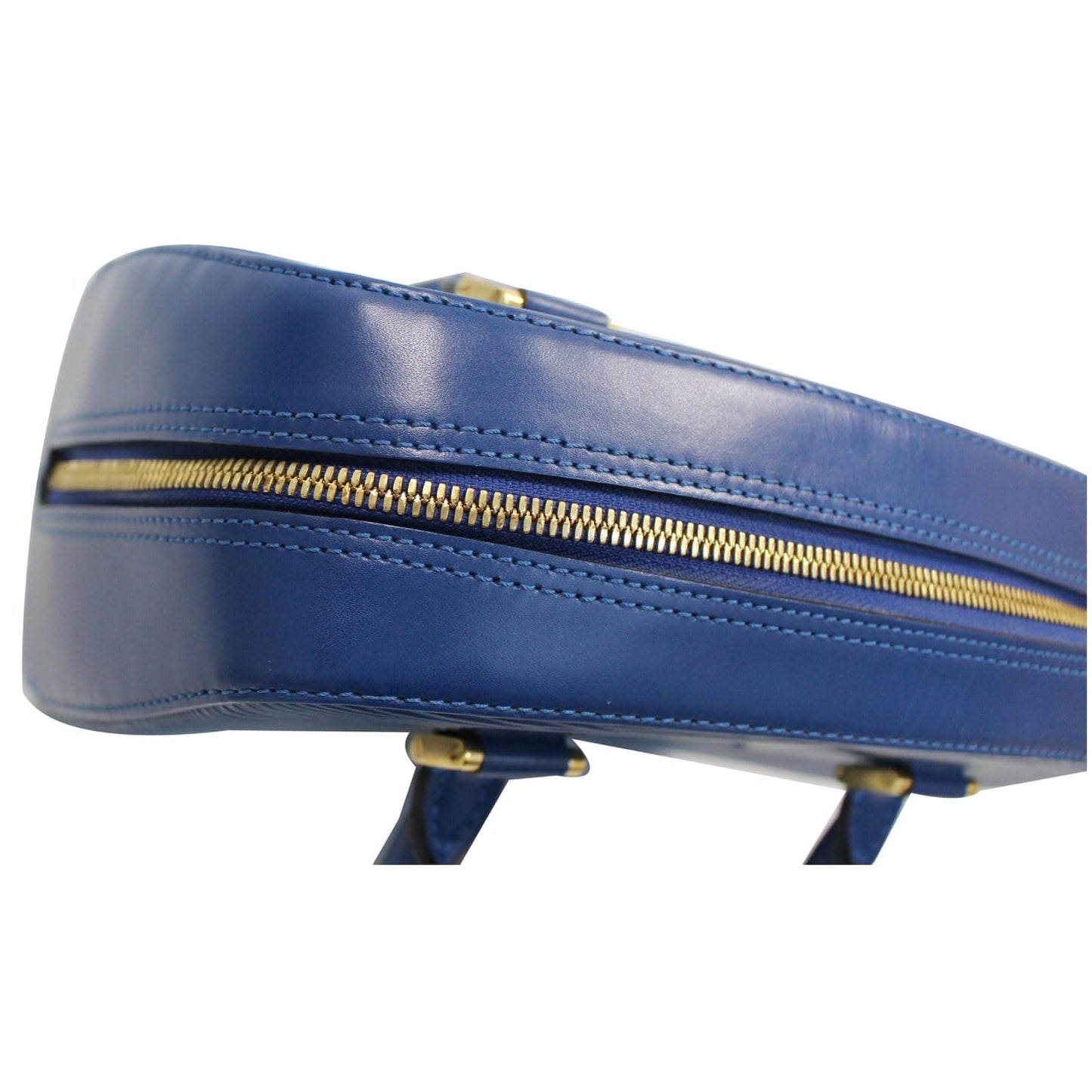 LOUIS VUITTON Sablon Epi Leather Satchel Bag Blue