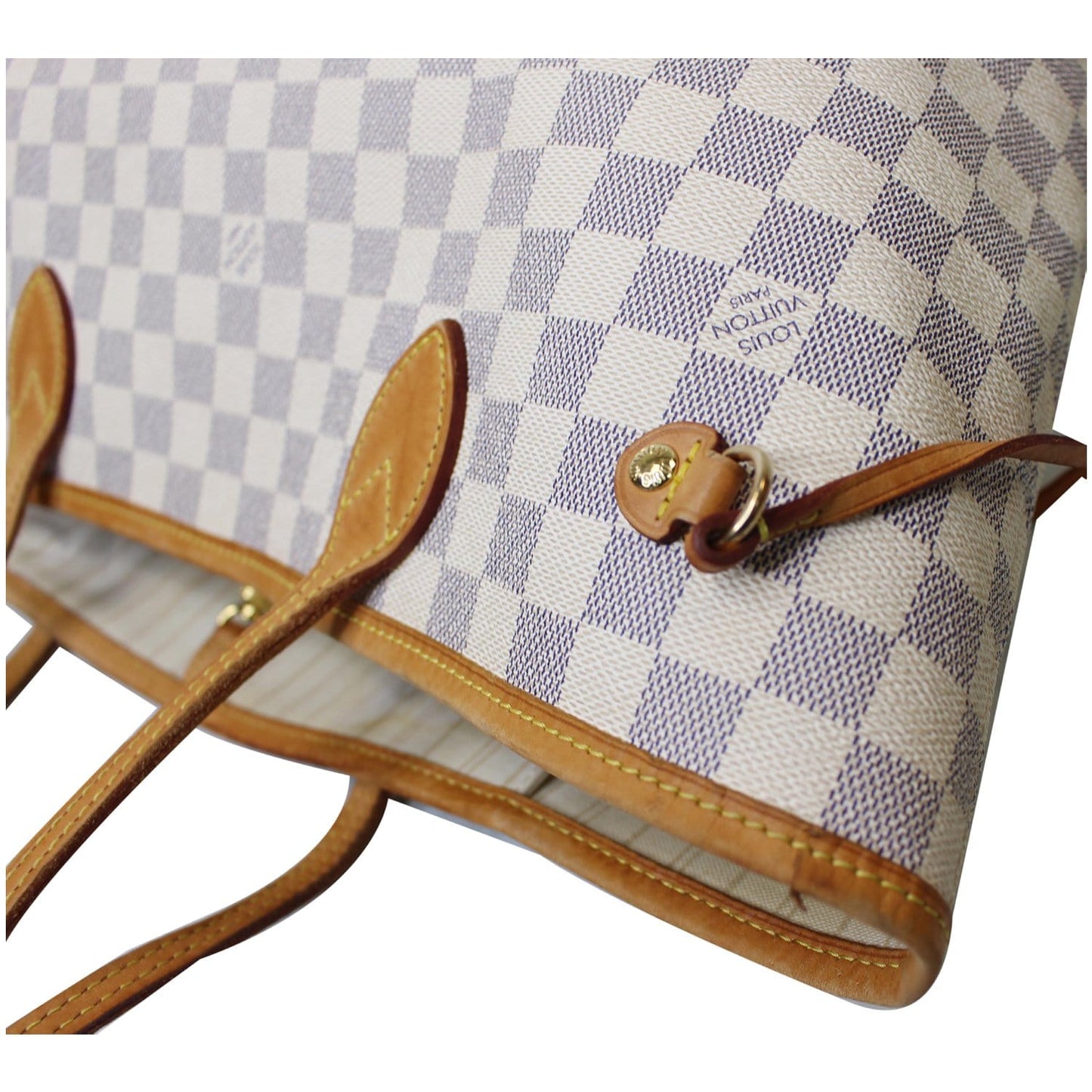 LOUIS VUITTON Neverfull MM Damier Azur Tote Shoulder Bag White - 15% OFF