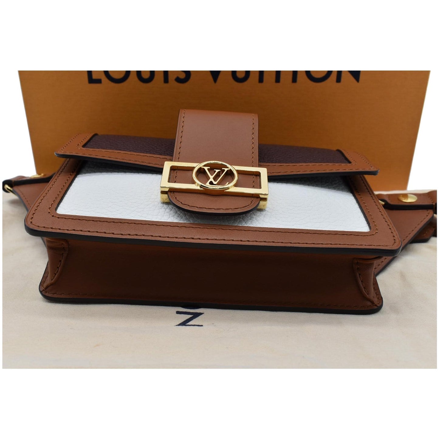 LOUIS VUITTON Dauphine Taurillon Leather Bumbag Blackberry Snow