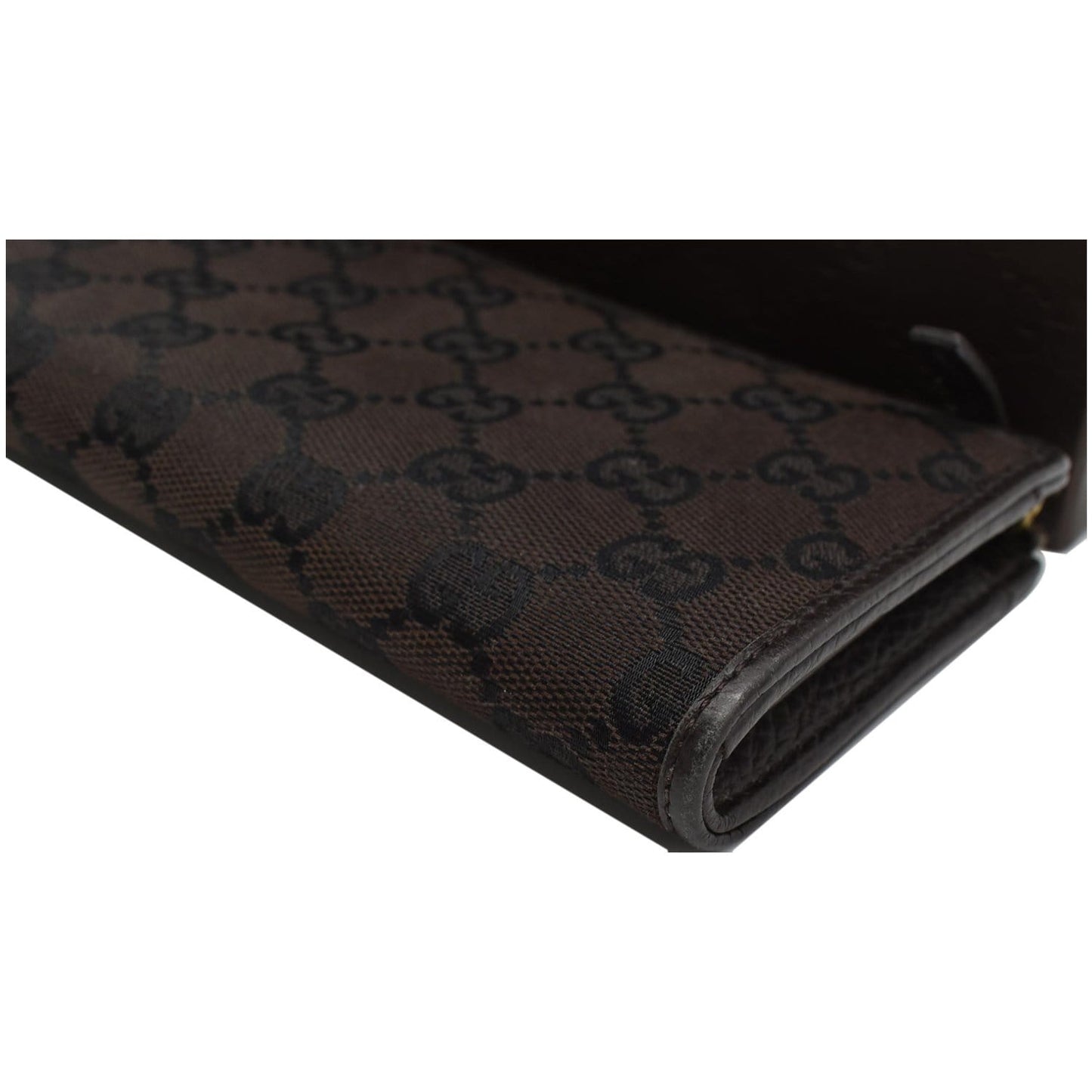 GUCCI GG Canvas Zip Around Wallet Brown 268917