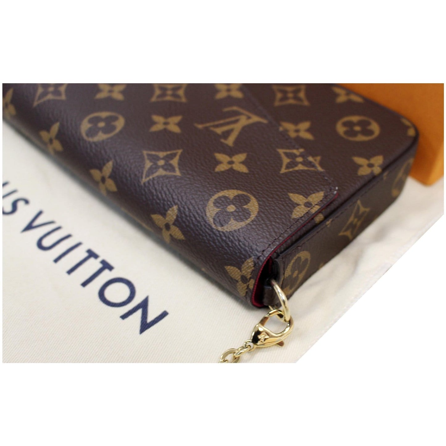 LOUIS VUITTON Pochette Felicie Monogram Canvas Crossbody Bag Brown