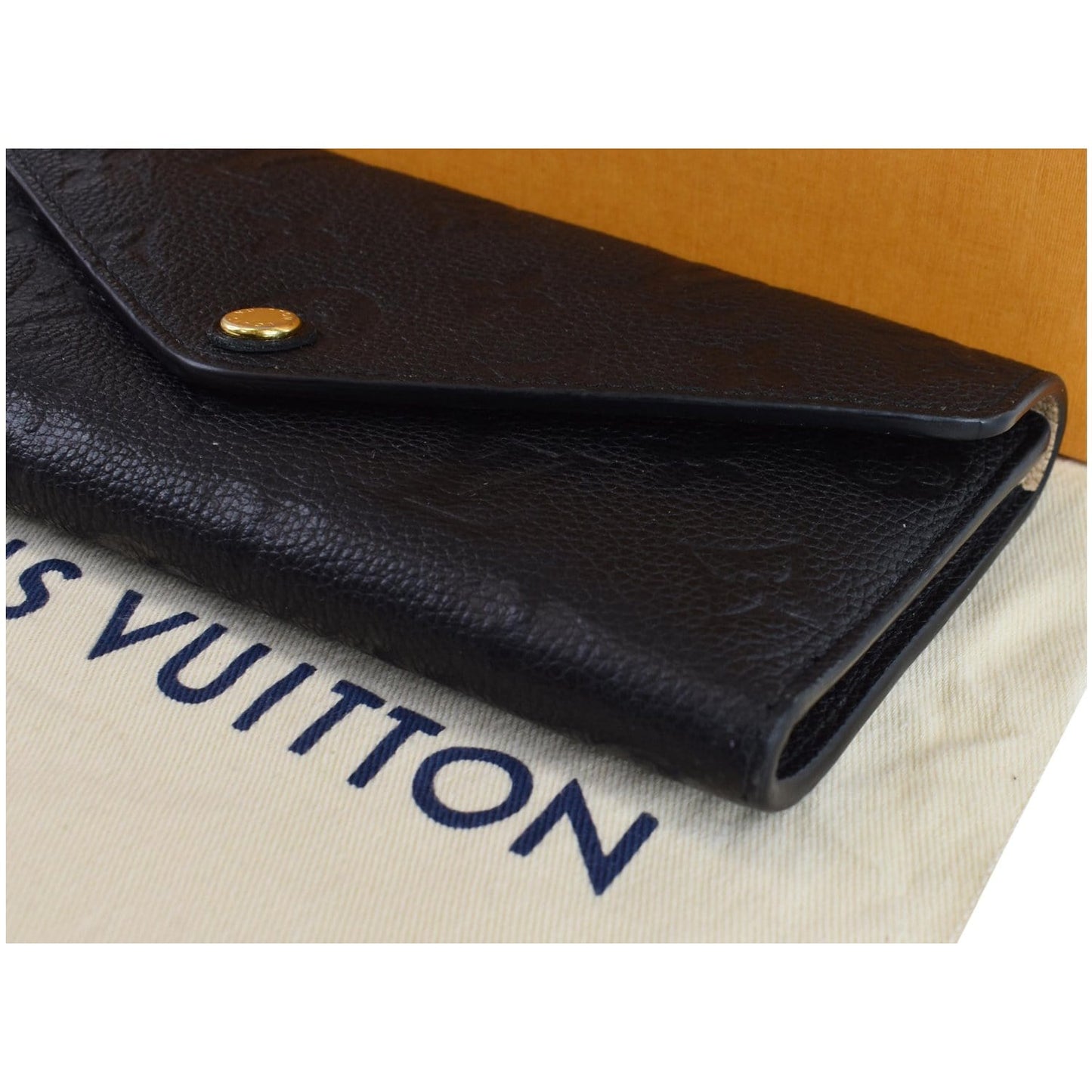 LOUIS VUITTON Josephine Empreinte Leather Wallet Black