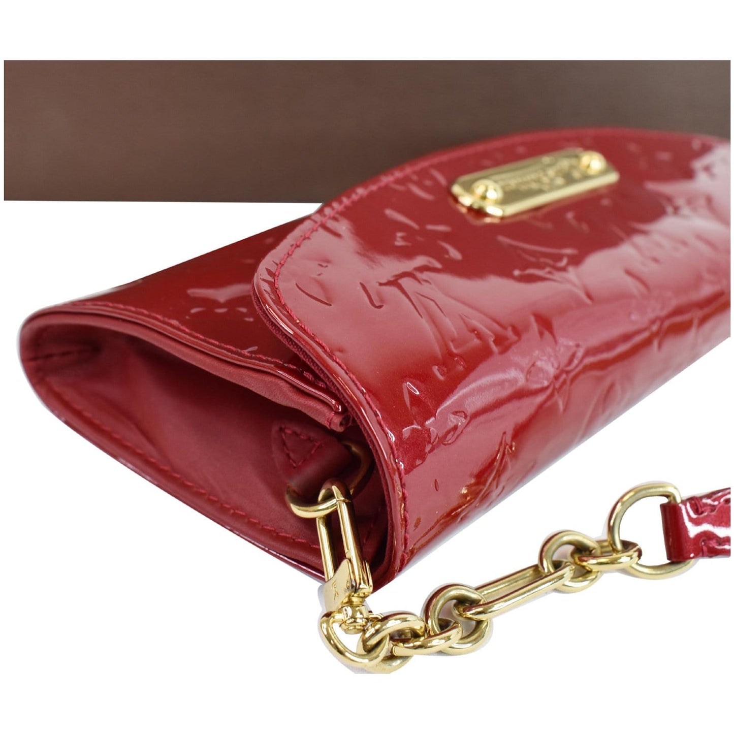 LOUIS VUITTON Sunset Boulevard Monogram Vernis Shoulder Bag Red