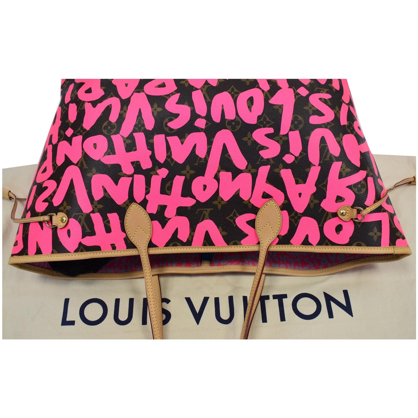 LOUIS VUITTON Neverfull GM Monogram Graffiti Tote Bag Pink