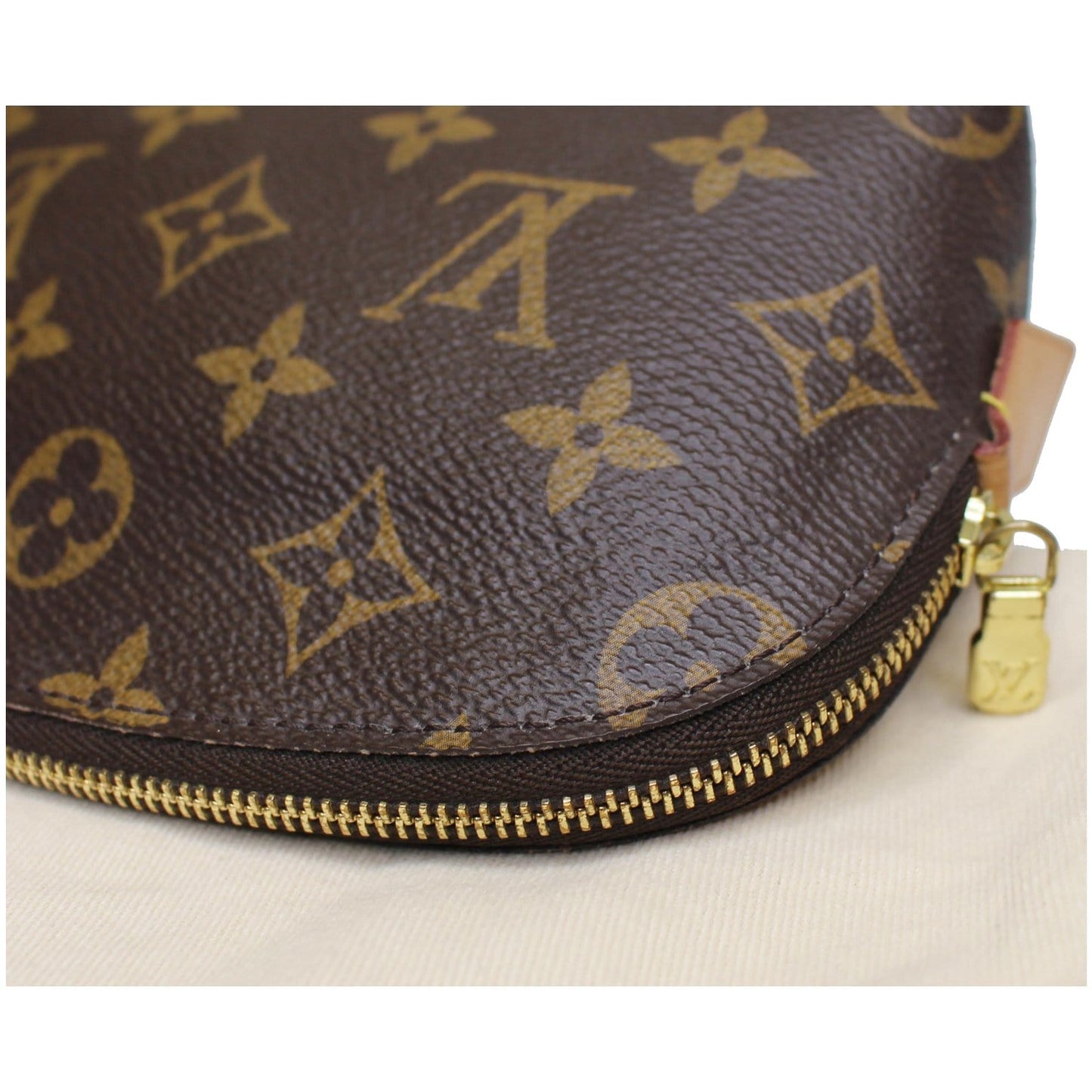 LOUIS VUITTON Monogram Canvas Cosmetic Pouch Brown