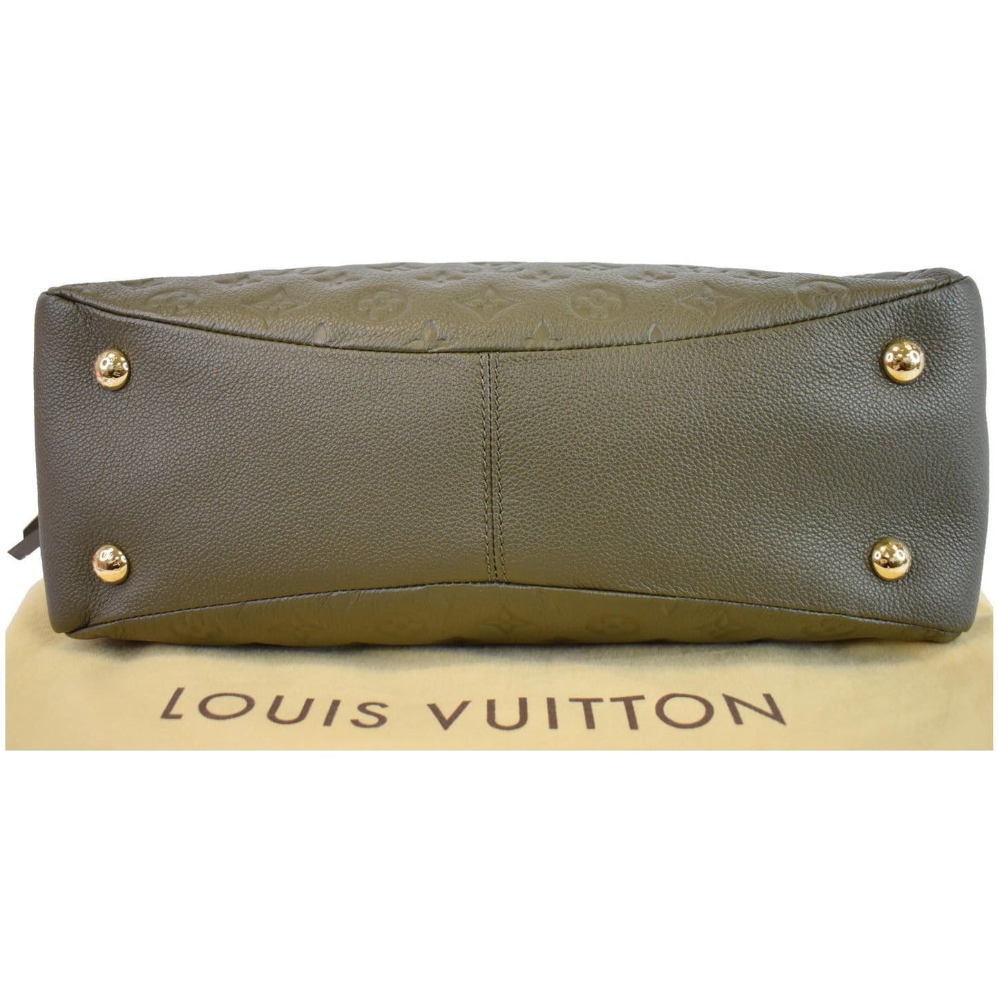LOUIS VUITTON Ponthieu PM Empreinte Leather Shoulder Bag Olive