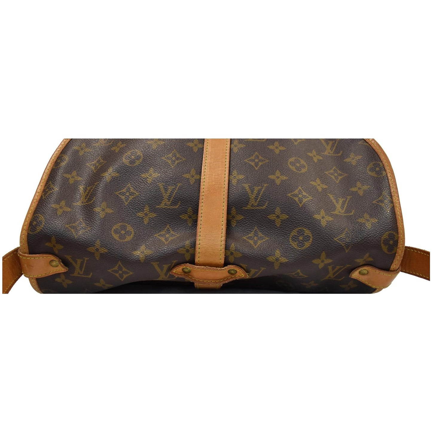 LOUIS VUITTON Saumur 35 Monogram Canvas Shoulder Bag Brown