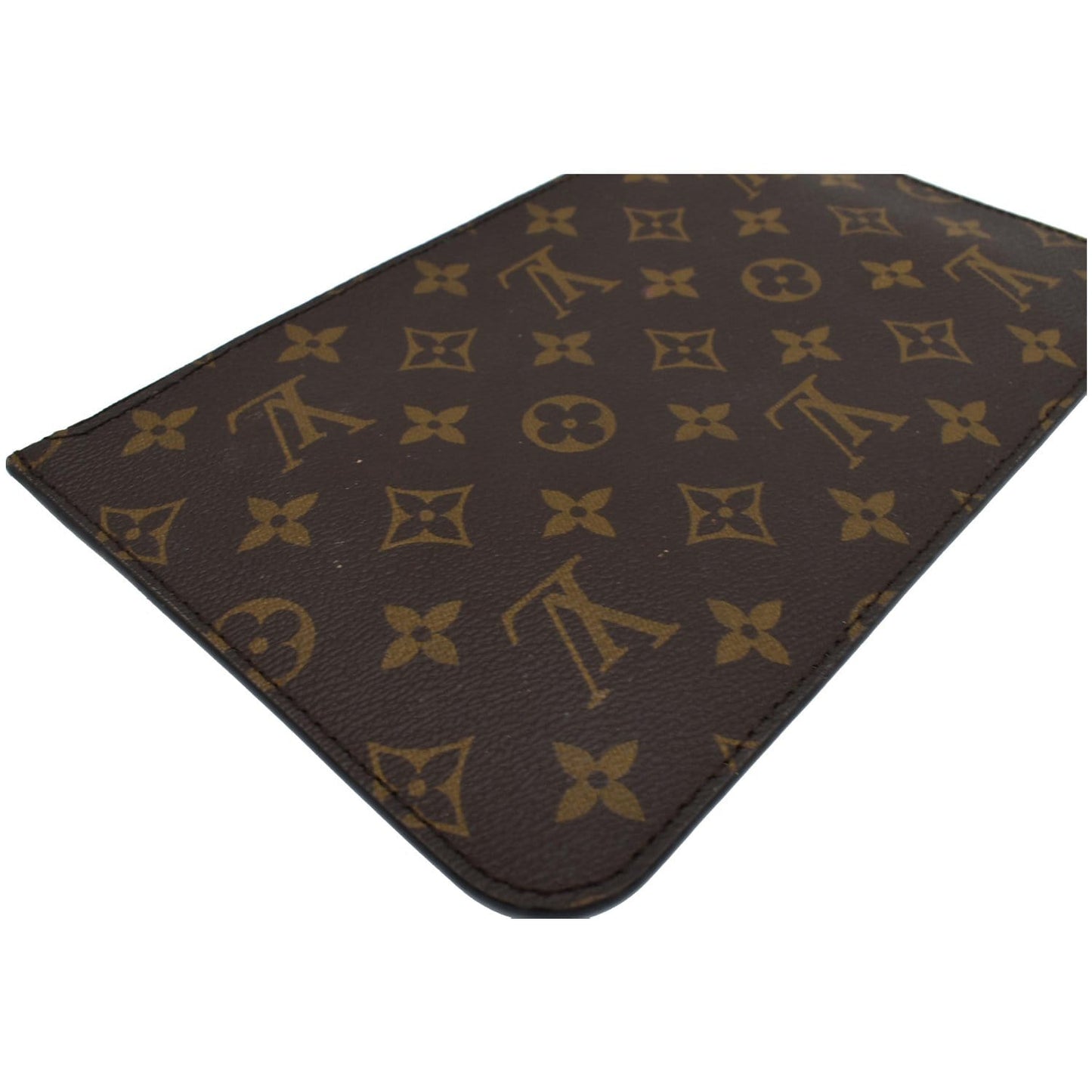 LOUIS VUITTON Pochette Wristlet Pouch Monogram Canvas Neverfull MM Brown