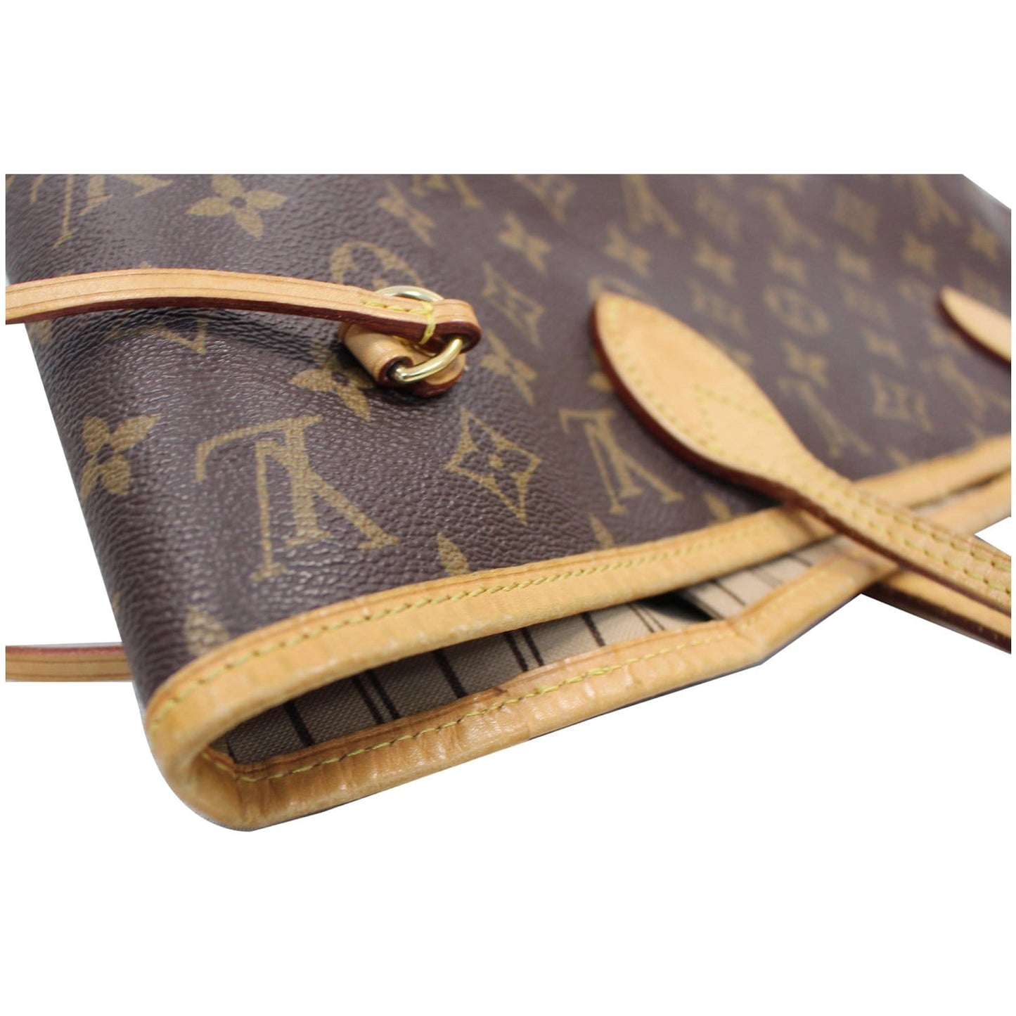 LOUIS VUITTON Neverfull MM Monogram Canvas Tote Shoulder Bag Brown