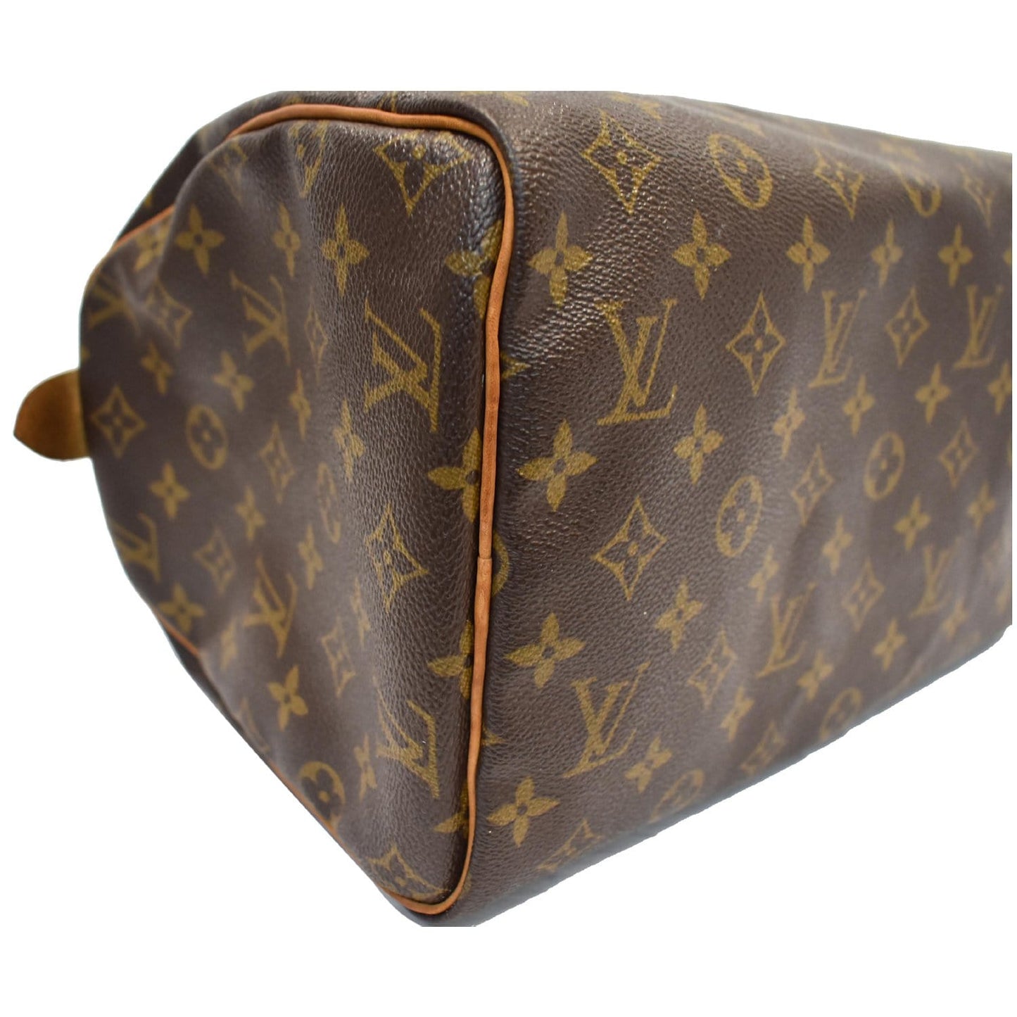 LOUIS VUITTON Speedy 30 Monogram Canvas Satchel Bag Brown