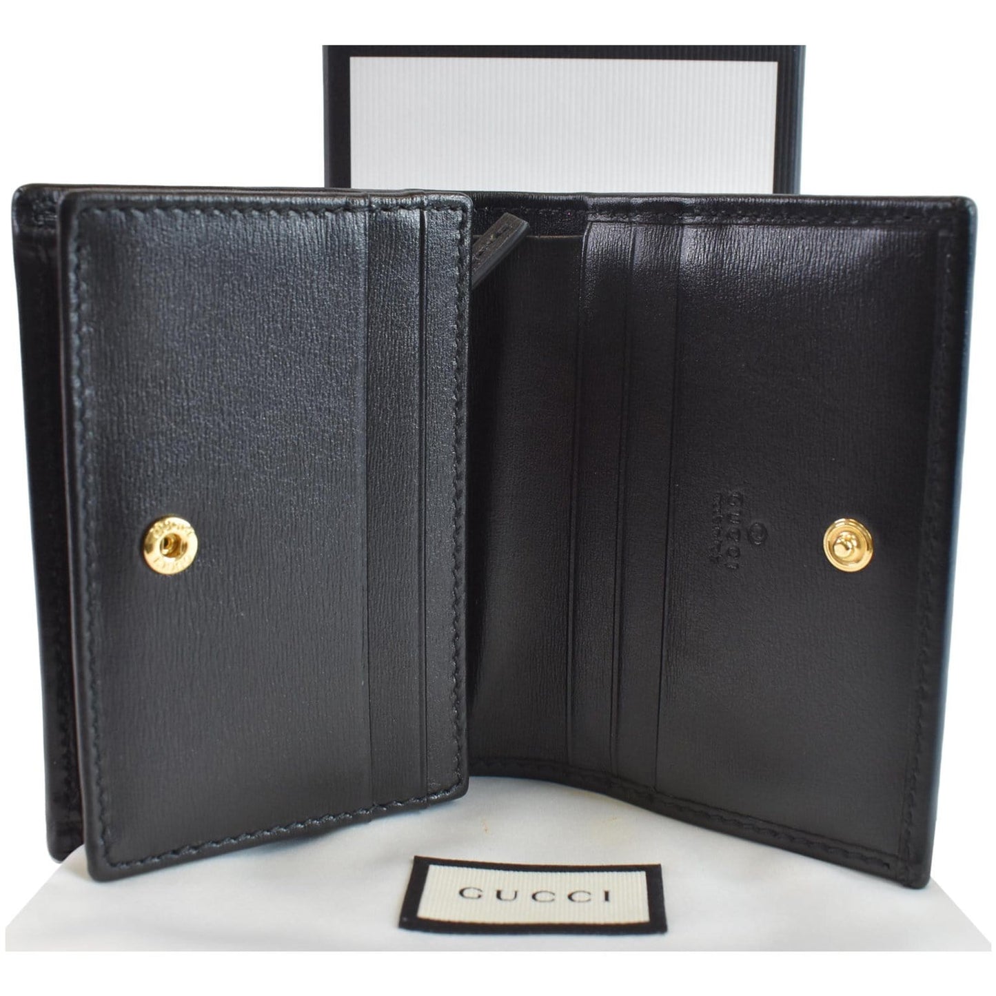 GUCCI Horsebit 1955 Card Case Wallet Black 621887