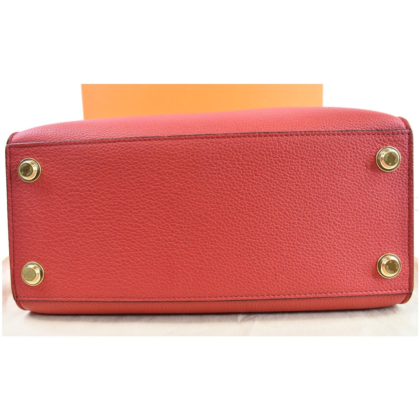 LOUIS VUITTON City Steamer PM Leather Shoulder Bag Red Black