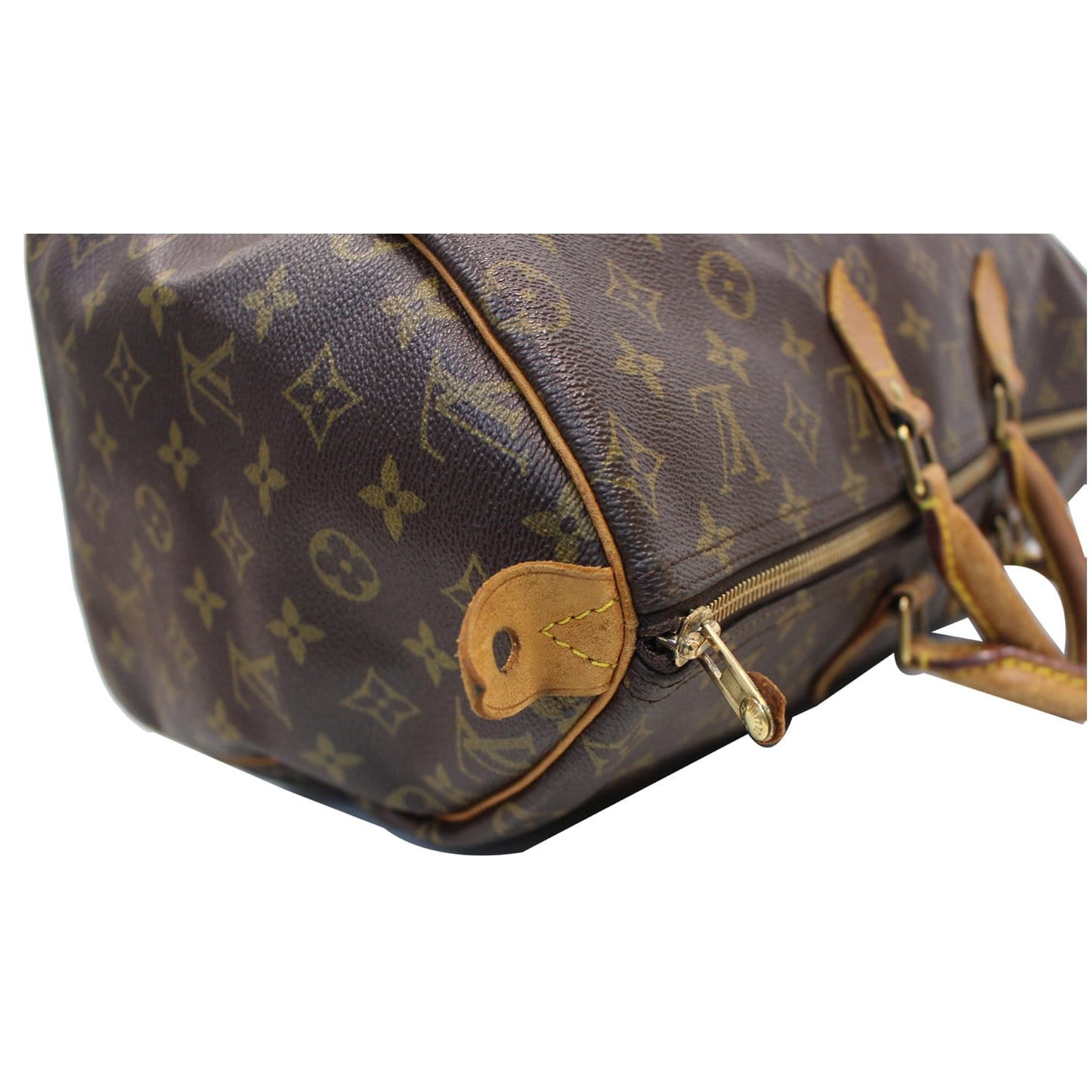 LOUIS VUITTON Speedy 40 Monogram Canvas Satchel Bag Brown