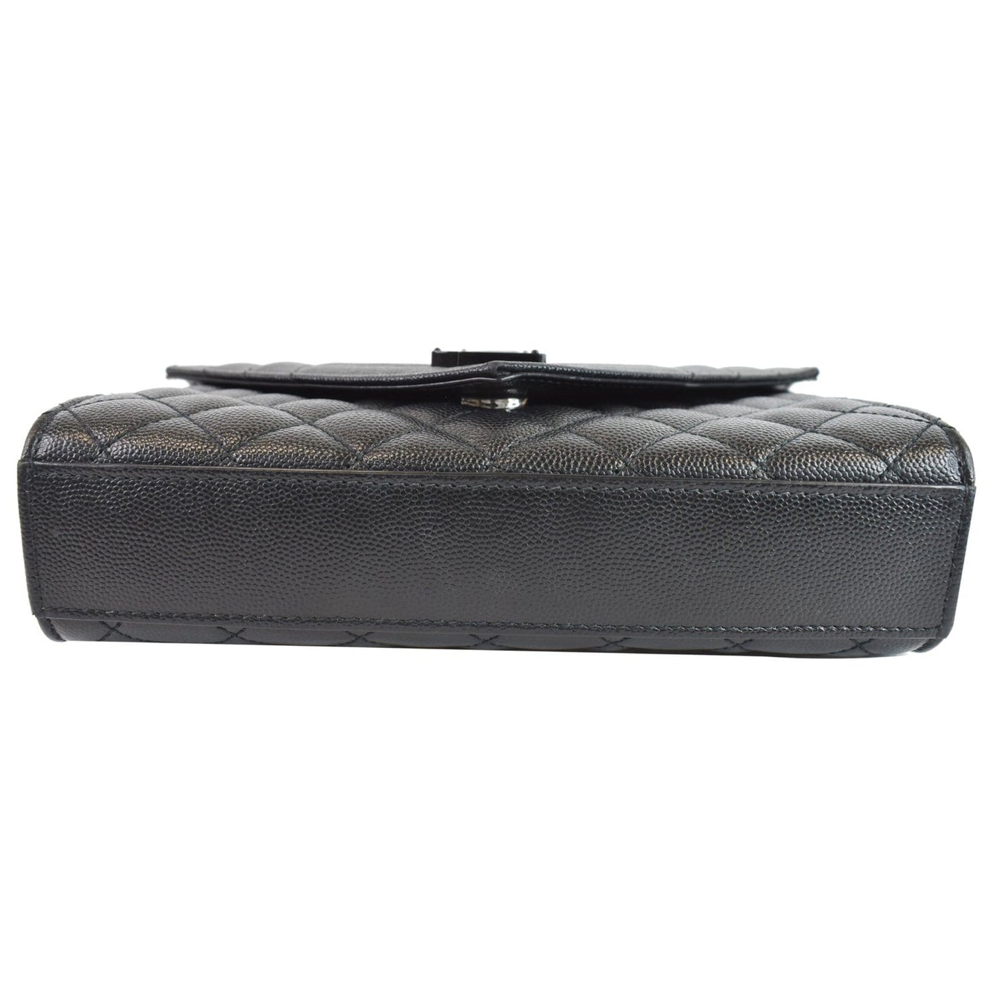 YVES SAINT LAURENT Small Envelope Matelassé Leather Shoulder Bag Black