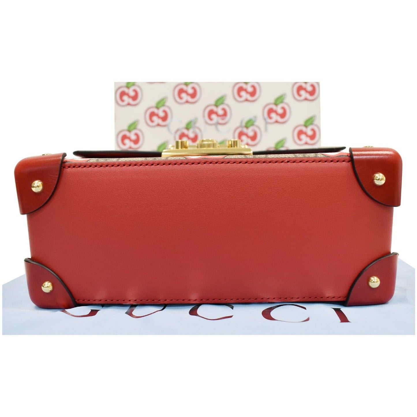 GUCCI Padlock Small GG Supreme Bamboo Top Handle Shoulder Bag Beige 603221