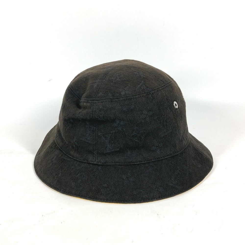 LOUIS VUITTON hat M76209 Cotton, Polyester black Hat Hat Bucket Hat Bob Hat Chapo Monogram Denim 60