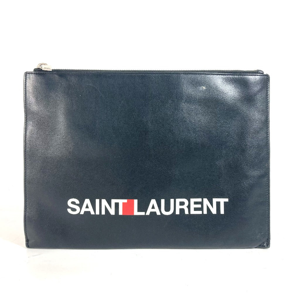 SAINT LAURENT PARIS Clutch bag 397294 leather black logo mens