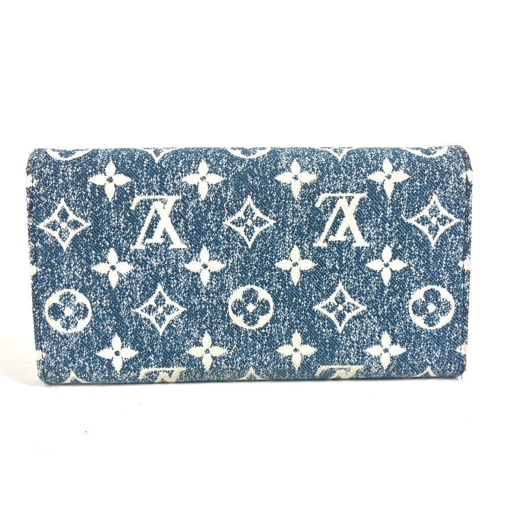 LOUIS VUITTON Long Wallet Purse M81183 Monogram denim blue Monogram jacquard denim Portefeuille Sara Women