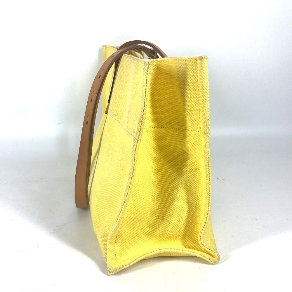 HERMES Shoulder Bag Leather / canvas yellow Etrivire Elan Women
