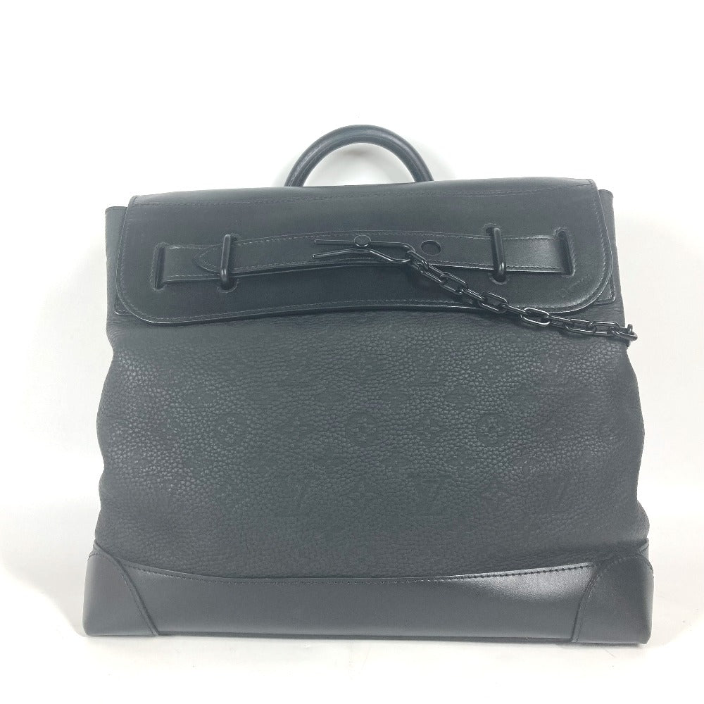 LOUIS VUITTON Shoulder Bag M55701 Taurillon Clemence Leather black Monogram Steamer PM mens